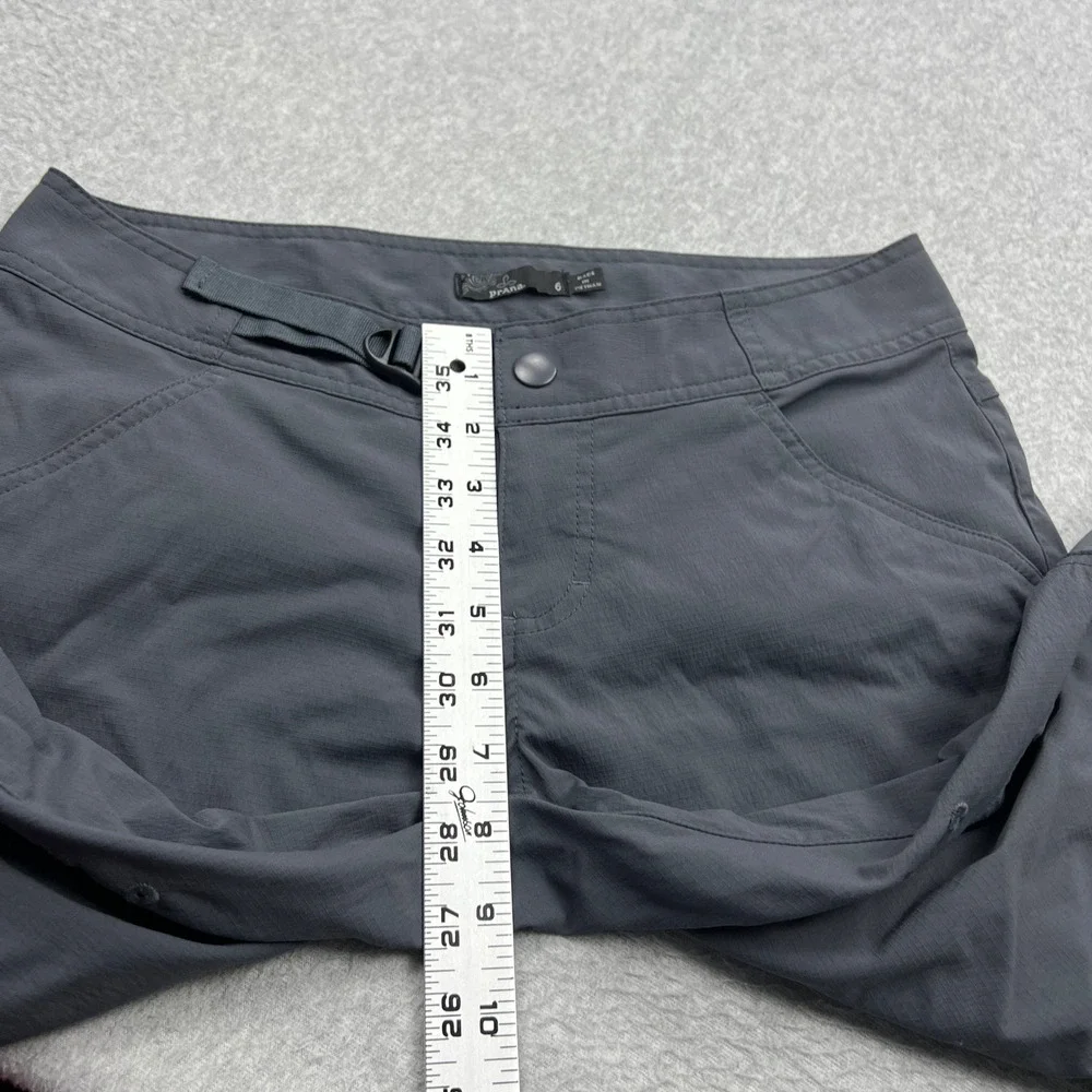 Prana Jasmine Knicker Womens 6 Gray Belted Hiking Outdoor Travel Capri Pant